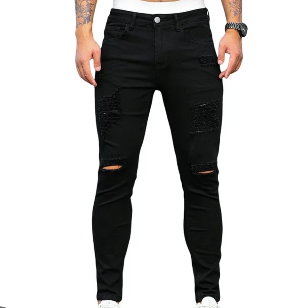 Men’s Besaint Black Ripped Jeans